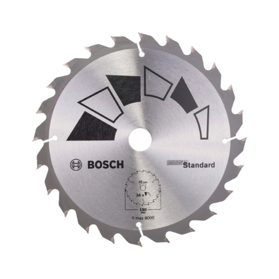 BOSCH Circular saw blade STANDARD diameter 190 mm bore= 20 mm Z= 24 2609256818 - Circular saw blade (bore, non-detachable cutting edges)