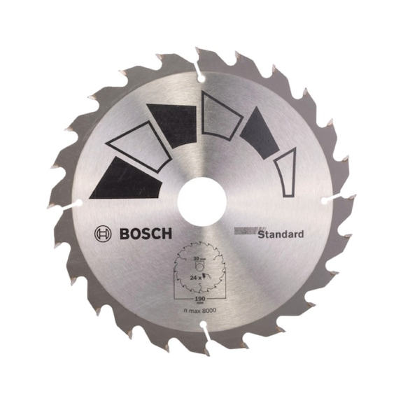 BOSCH Circular saw blade STANDARD diameter 190 mm bore= 30 mm Z= 24 2609256820 - Circular saw blade (bore, non-detachable cutting edges)