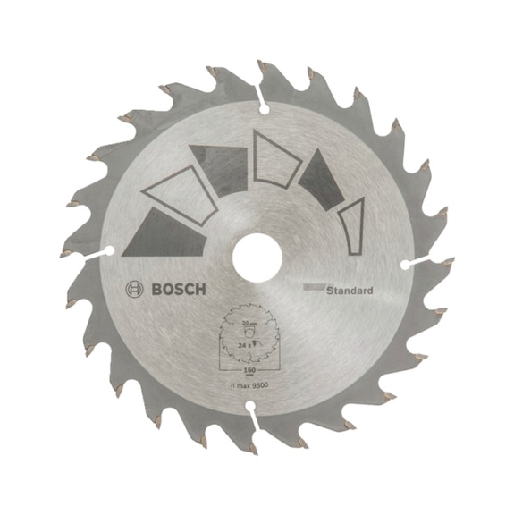 BOSCH Circular saw blade STANDARD diameter 160 mm bore= 20 mm Z= 24 2609256810 - Circular saw blade (bore, non-detachable cutting edges)