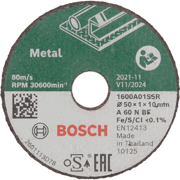 BOSCH Trennscheibe Expert for Inox gerade 50&nbsp;mm 3er-Pack 1600A01S5Y - Schleifmittel aus gebundenem Schleifmittel mit Bohrung oder Gewinde