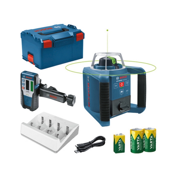 BOSCH Rotationslaser GRL 300 HVG + LR 1 G Batterien 1x9V + 2x1,2V HR20 L-BOXX BOSCH - Rotationslaser
