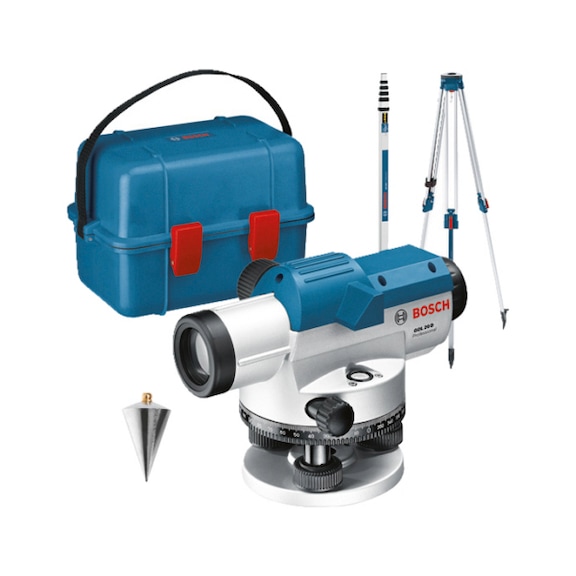 BOSCH Optical level GOL 20 D with construction tripod BT160 Measuring rod GR 500 - Optical measuring machine