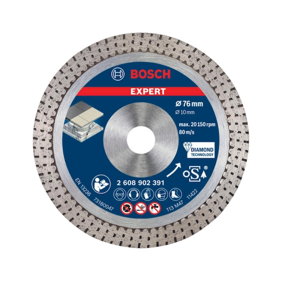 BOSCH Cutting disc EXPERT Hard Ceramic 76 mm diamond 76 x 1.5 x 10 mm 2608902391 - Diamond cutting disc