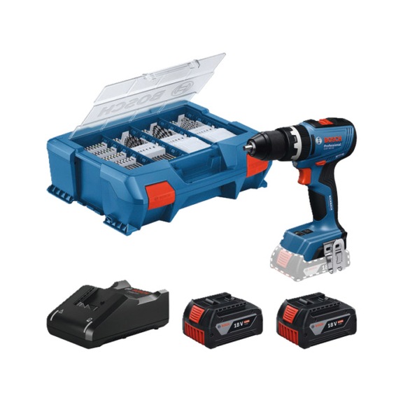 BOSCH Akku-Schlagbohrschauber GSB 18V-65 2xAkku GBA 18V 4.0Ah L-Case 06019N3307 - Schlagbohrschrauber (Akku)