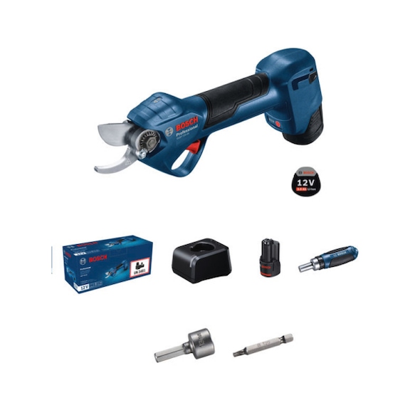 BOSCH Akku-Gartenschere GGP 12V-25 2xAkku GBA 12V 3.0Ah 06008D8100 - Gartenschere (Akku)