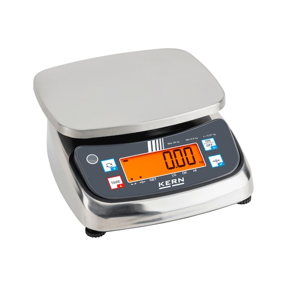 KERN Lebensmittelwaage IP68/69K FPS 30K-2M 30 kg 10 g eichf&auml;hig - Lebensmittelwaage FPS