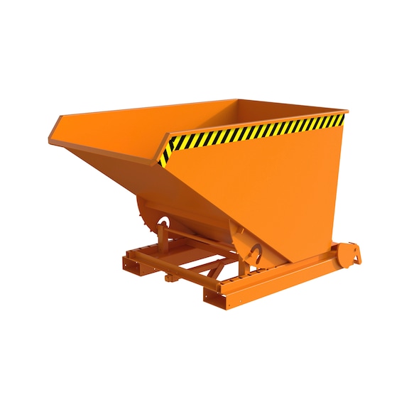 BAUER S&Uuml;DLOHN Conteneur &agrave; copeaux basculable auto S4A 1200, couleur orang&eacute; jaune RAL 2000 - conteneur basculable &agrave; copeaux automatique