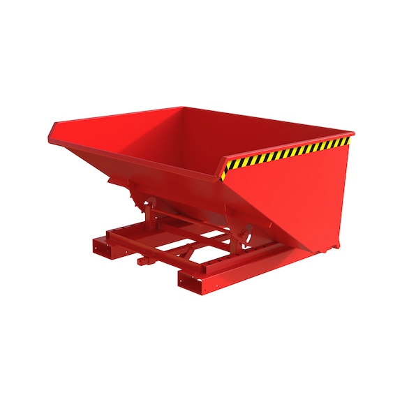 BAUER S&Uuml;DLOHN Conteneur &agrave; copeaux basculable auto S4A 900, couleur rouge feu RAL 3000 - conteneur basculable &agrave; copeaux automatique