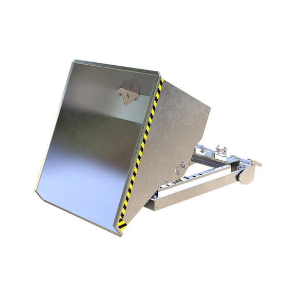 BAUER S&Uuml;DLOHN Conteneur &agrave; copeaux basculable automatique S4A 600, couleur : zinc - conteneur basculable &agrave; copeaux automatique