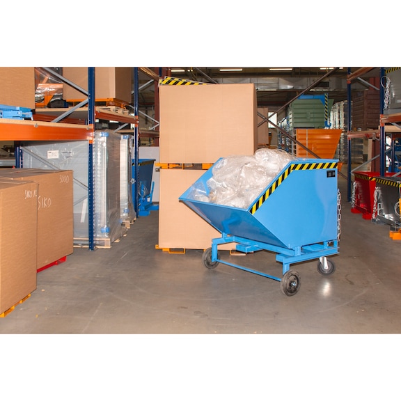 BAUER S&Uuml;DLOHN Kastenwagen 1000 Liter LxBxH 1420x1340x1290 mm RAL 5012 lichtblau - Kastenwagen, fahrbar - mit ebenerdiger Entleerungsm&ouml;glichkeit