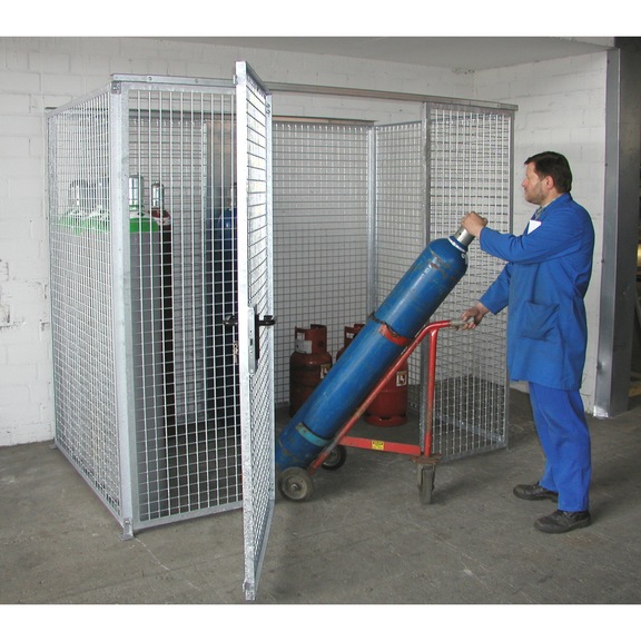 BAUER S&Uuml;DLOHN Gasflaschen-Container Typ GFC-M 3 LxBxH 2400x1500x2070 mm ohne Dach - Gasflaschencontainer ohne Dach, mit Einfl&uuml;gelt&uuml;re