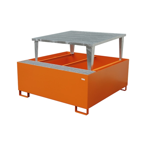 BAUER S&Uuml;DLOHN Stalen opvangbak, bevest. (1 IBC) LxBxH 1460 x 1460 x 1083 mm, kleur optioneel - Opvangbak voor IBC-containers
