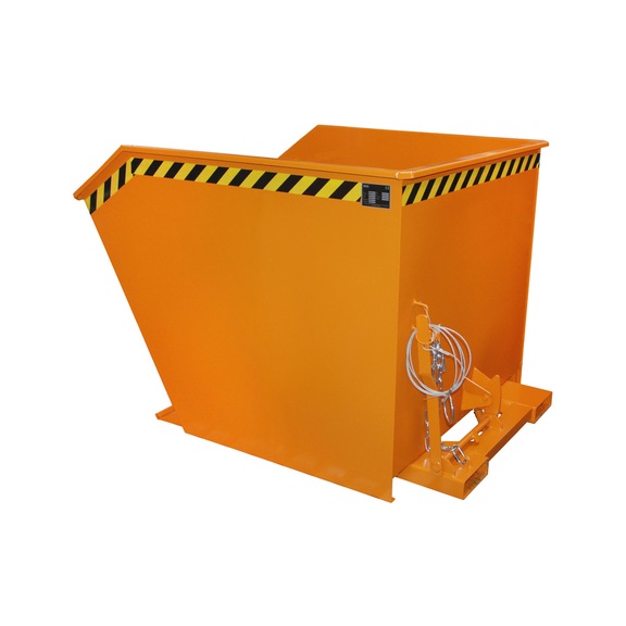 BAUER S&Uuml;DLOHN Kippbeh&auml;lter Typ GU 1500 Inhalt 1,50 m3 LxBxH 1640x1280x1090 mm RAL 2000 - Kippbeh&auml;lter mit g&uuml;nstigem Kippwinkel - niedrige Bauh&ouml;he