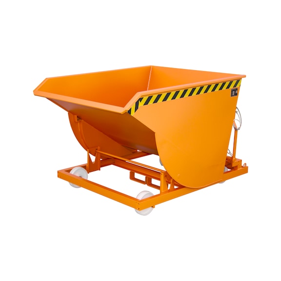BAUER S&Uuml;DLOHN Sp&auml;ne-Kippbeh&auml;lter Inhalt 0,75 m3 LxBxH 1620x1180x1060 mm gelborange - Sp&auml;nebeh&auml;lter, Kippen vom Staplersitz