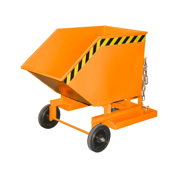BAUER S&Uuml;DLOHN Chariot &agrave; copeaux 250 l, insert t&ocirc;le perfor&eacute;e+bonde &eacute;vac, 3 roues - Conteneurs de copeaux, basculement manuel