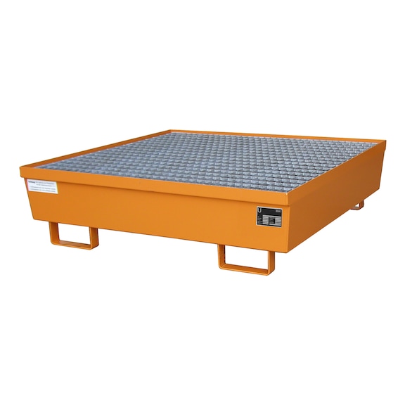 BAUER S&Uuml;DLOHN Тава за съхранение със скара ДxШxВ 1200x1200 x 335 mm - Събирателна тава за съхранение за 200-литрови варели
