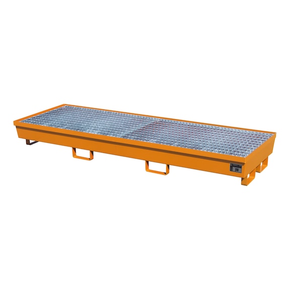BAUER S&Uuml;DLOHN Cubeta colectora con rejilla L. &times; An. &times; Alto 2400 &times; 800 &times; 285 mm - Bandeja colectora para bidones de 200&nbsp;l