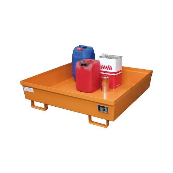 BAUER S&Uuml;DLOHN Auffangwanne ohne Gitterrost LxBxH 1200x1200x335 mm - Auffangwanne f&uuml;r 200 l-F&auml;sser