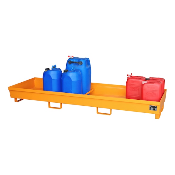 BAUER S&Uuml;DLOHN Auffangwanne ohne Gitterrost LxBxH 2400x800x285 mm - Auffangwanne f&uuml;r 200 l-F&auml;sser