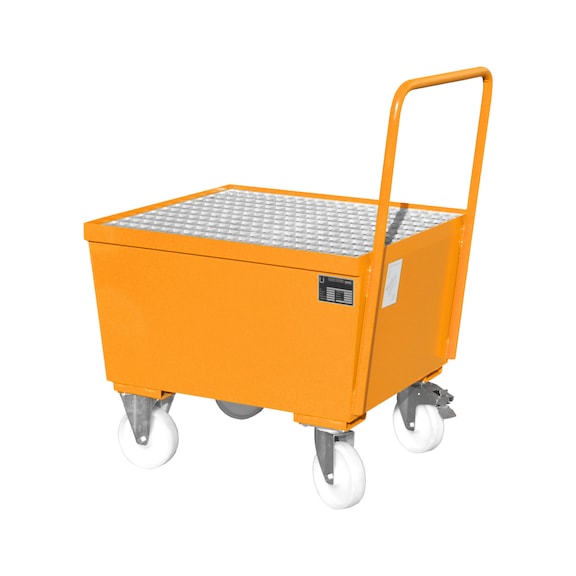 BAUER S&Uuml;DLOHN Toplama kabı, 200 litre, 800x800x570 mm, mobil, renk isteğe bağlı - 200 litrelik variller i&ccedil;in mobil toplama kabı - &ouml;zellikle sağlam