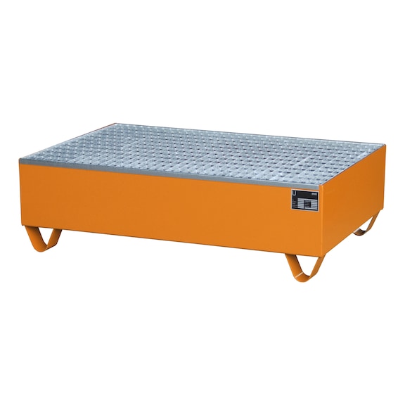 BAUER S&Uuml;DLOHN Stahl-Auffangwanne f&uuml;r 2 F&auml;sser mit 200 l LxBxH 1200x800x360 mm - Auffangwanne f&uuml;r 200-Liter F&auml;sser