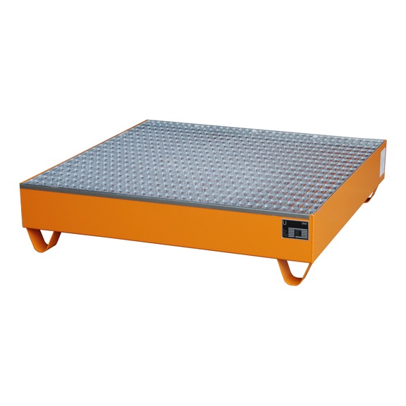BAUER S&Uuml;DLOHN Ocelov&aacute; sběrn&aacute; vana, na 4 sudy 200 l, DxŠxV 1200x1200x285 mm - Sběrn&aacute; vana na sudy o objemu 200&nbsp;litrů