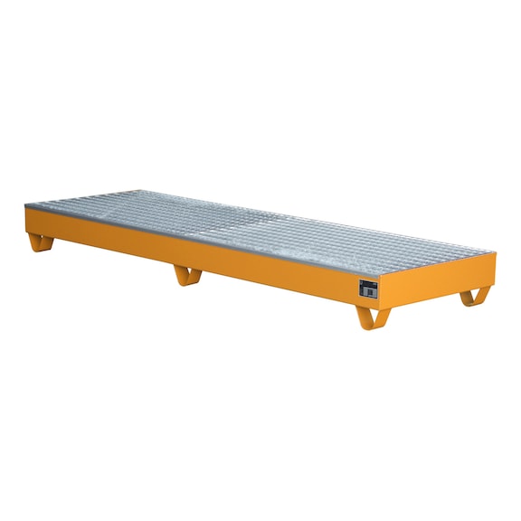 BAUER S&Uuml;DLOHN Bac de r&eacute;cup&eacute;ration en acier pour 4 f&ucirc;ts de 200 l LxlxH 2 400x800x250 mm - Bac de r&eacute;cup&eacute;ration pour f&ucirc;ts de 200&nbsp;litres