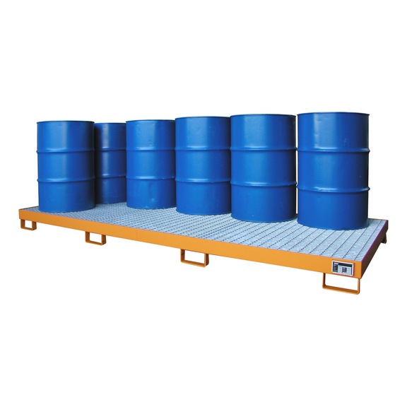 BAUER S&Uuml;DLOHN Bac de r&eacute;cup&eacute;ration avec caillebotis LxlxH 3 250x1 300x190 mm - Bac de r&eacute;cup&eacute;ration pour f&ucirc;ts de 200&nbsp;l