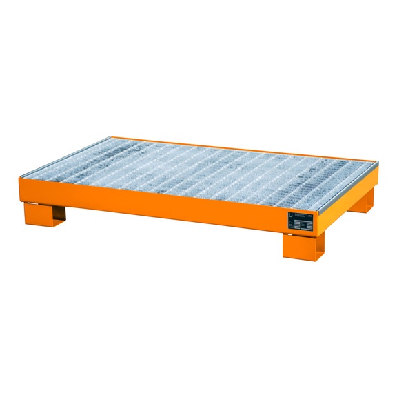 BAUER S&Uuml;DLOHN BAUER stalen opvangbak voor 6 vaten van 60L LxBxH 1300x800x205 mm - Opvangbak voor vaten van 60 liter