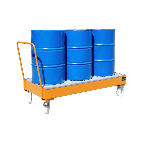 BAUER S&Uuml;DLOHN Gyűjtőt&aacute;lca, 200 liter, 1800x800x430 mm, mozgathat&oacute;, v&aacute;laszthat&oacute; sz&iacute;n - Hordozhat&oacute; gyűjtőt&aacute;lca 200 literes hord&oacute;khoz