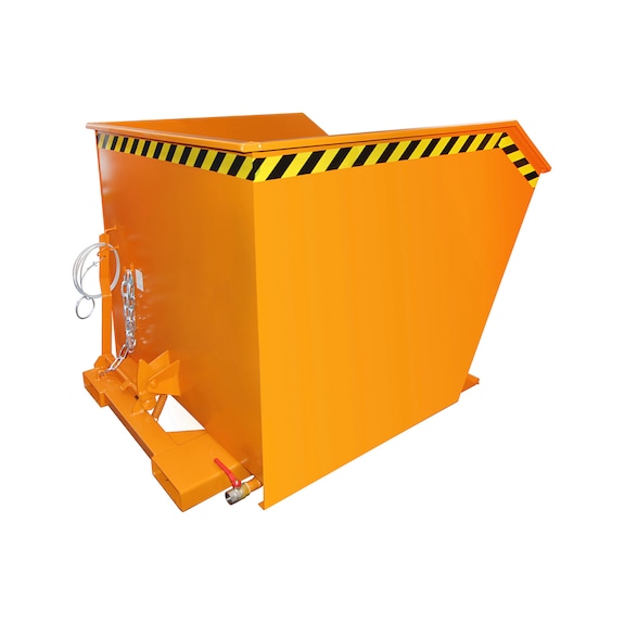 BAUER S&Uuml;DLOHN BAUER spaanderbak inhoud 100 m3 LxBxH 1640x1280x780 mm geel-oranje - Spaandercontainers, kantelen vanaf de bestuurdersstoel van de heftruck