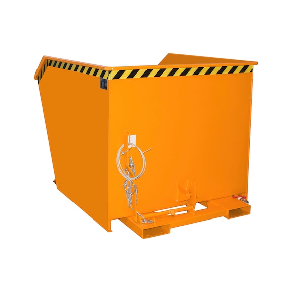 BAUER S&Uuml;DLOHN Sp&auml;nebeh&auml;lter Inhalt 1,50 m3 LxBxH 1640x1280x1090 mm gelborange - Sp&auml;nebeh&auml;lter, Kippen vom Staplersitz