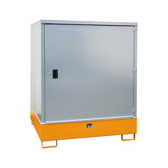 BAUER S&Uuml;DLOHN Arm. mat. dang. 4 f&ucirc;ts 200 l, 1 475x1 490x1 800 mm, vol. r&eacute;cup. 467 l - Armoire pour mati&egrave;res dangereuses pour f&ucirc;ts de 200 l
