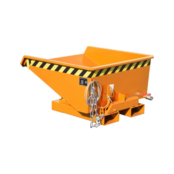 BAUER S&Uuml;DLOHN Minicontenedor de virutas EXPO-E 225, color: amarillo-naranja RAL 2000 - Minicontenedor inclinable, tipo EXPO-E