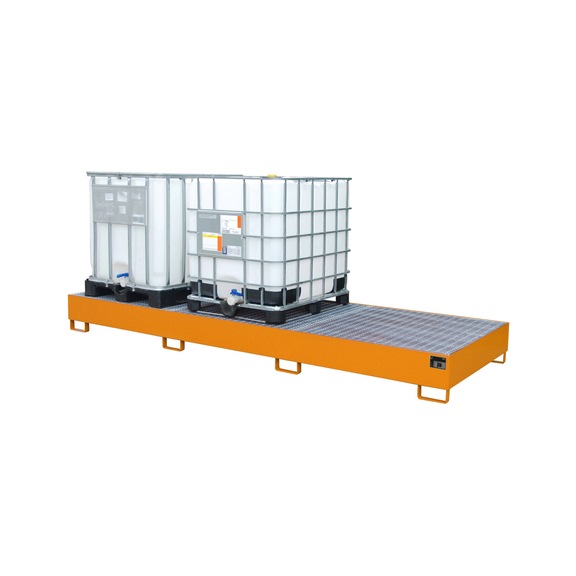 BAUER S&Uuml;DLOHN 3xIBC i&ccedil;in &ccedil;elik toplama kabı UxGxY 3850 x 1300 x 340 mm - IBC konteynerler i&ccedil;in toplama kabı