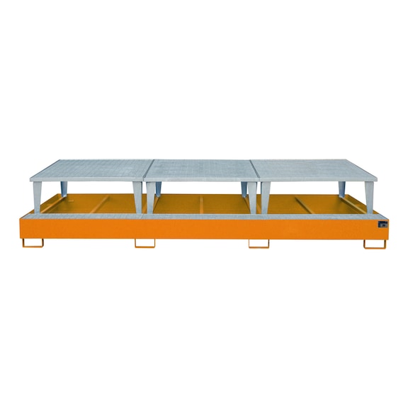 BAUER S&Uuml;DLOHN Cubeta colectora acero + acc. (3 IBC) LxAnxAlt 3850x1460x780&nbsp;mm, color opc. - Bandeja colectora para contendedores IBC