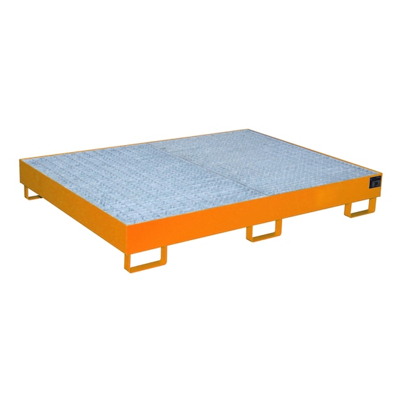 BAUER S&Uuml;DLOHN Regalwanne mit Gitterrost LxBxH 1750x1300x250 mm Auffangvolumen 240 l - Auffangwanne f&uuml;r Regalsysteme mit Gitterrost