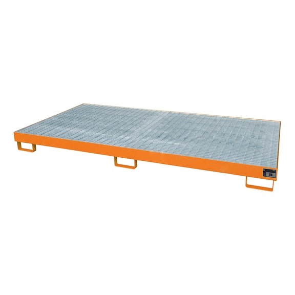 BAUER S&Uuml;DLOHN Odkl&aacute;dac&iacute; vana s&nbsp;roštem, DxŠxV 2650x1300x210 mm, objem 240&nbsp;l - Sběrn&aacute; n&aacute;doba pro policov&eacute; uskladňovac&iacute; syst&eacute;my s roštem