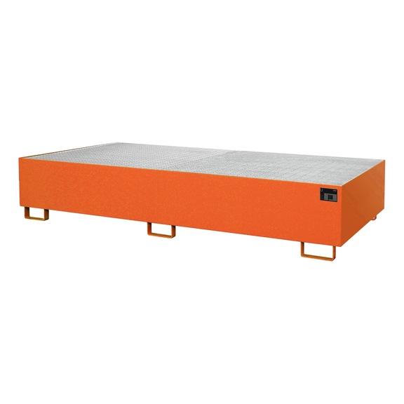 BAUER S&Uuml;DLOHN Stellingbak met rooster LxBxH 2650 x 1300 x 435 mm cap. 1000 l - Opvangbak voor stellingsystemen met roosters