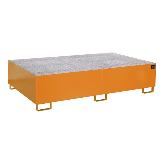 BAUER S&Uuml;DLOHN Plateau d'&eacute;tag&egrave;re avec caillebotis LxlxH 2150x1300x505 mm, vol. de r&eacute;cup 1000 l - Bac de r&eacute;cup&eacute;ration pour syst&egrave;mes d'&eacute;tag&egrave;res avec caillebotis