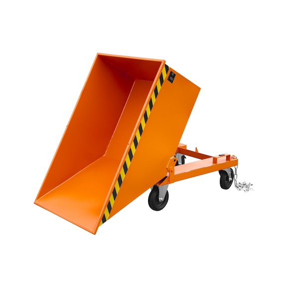 BAUER S&Uuml;DLOHN Alacsony billenő kont&eacute;ner, 400 l, HxSzxM 1430 x 840 x 605 mm - Billenőkont&eacute;ner, padl&oacute;szinten &uuml;r&iacute;thető opci&oacute;val