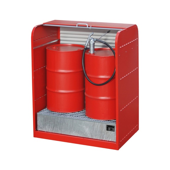 BAUER S&Uuml;DLOHN BAUER gevaarstoffenkast met rolluik en opvangbak max. 2x200L vaten kleurkeuze - Rolluikkast voor gevaarlijke materialen, 2 x 200 liter vaten