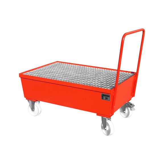 BAUER S&Uuml;DLOHN Auffangwanne 200 Liter 1200x800x570 mm fahrbar RAL 5012 - Fahrbare Auffangwanne f&uuml;r 200 l-F&auml;sser - besonders robust