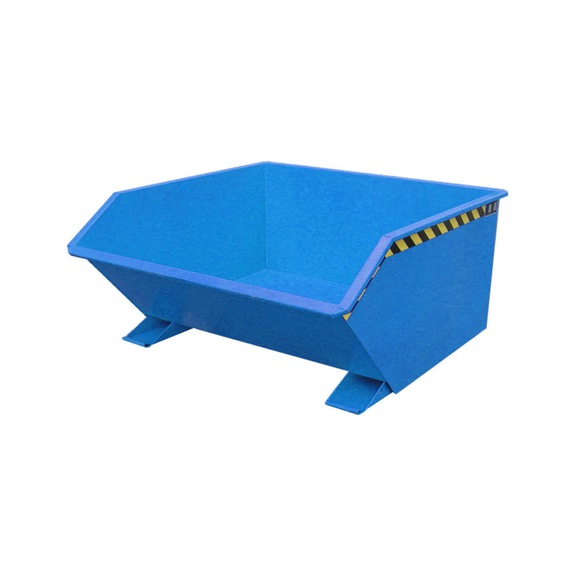 BAUER S&Uuml;DLOHN Kiepcontainer type GU 750 cap. 0,75 m&sup3;, LxBxH 1440 x 1280 x 680 mm, RAL 5012 - Kantelbak met kunstige kantelhoek - lage bak