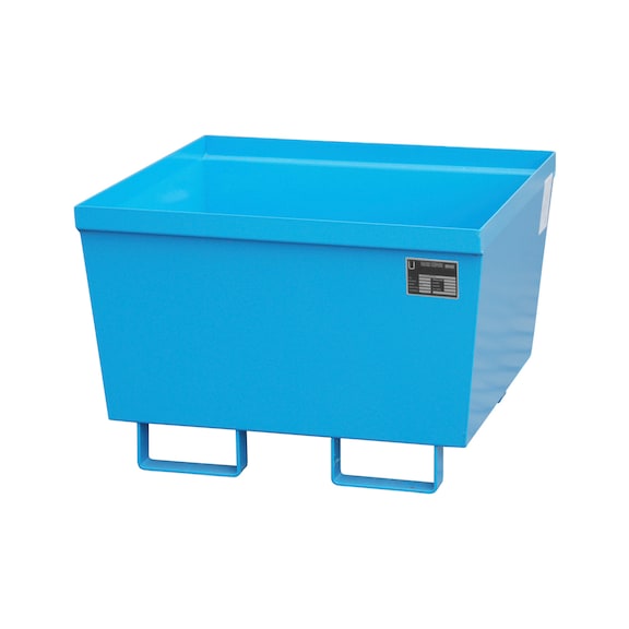 BAUER S&Uuml;DLOHN Auffangwanne ohne Gitterrost LxBxH 800x800x545 mm RAL 5012 lichtblau - Auffangwanne f&uuml;r 200 l-F&auml;sser