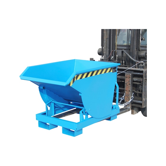 BAUER S&Uuml;DLOHN Tilt. container cap. 030 m3 LxWxH 1,160x820x825 mm RAL 5012 light blue - Tilting drum with roll-off mechanism—for heavy bulk materials