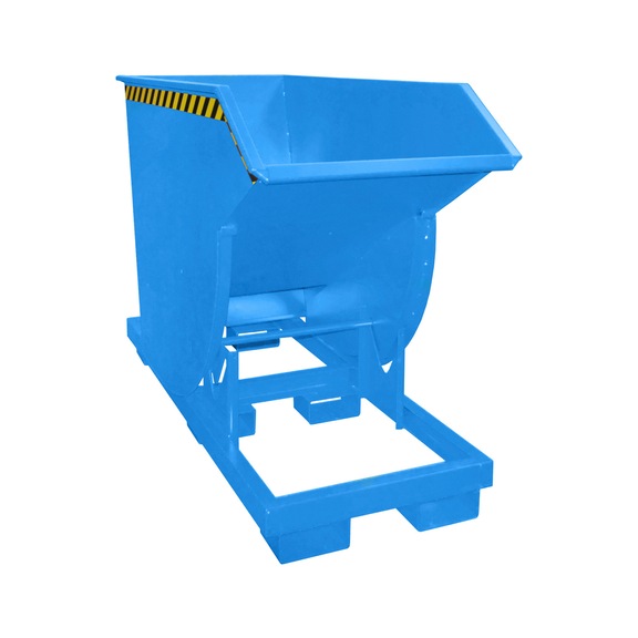 BAUER S&Uuml;DLOHN Cont. basc. cap. 0,75 m3 LxlxH 1 760x820x1 270 mm RAL 5012 bleu clair - Bac &agrave; bec avec m&eacute;canisme de d&eacute;placement – pour les marchandises en vrac lourdes