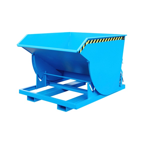 BAUER S&Uuml;DLOHN Conteneur basculable cap. 1,50 m&sup3; LxlxH 1760x1560x1270 mm RAL 5012 bleu clair - Bac &agrave; bec avec m&eacute;canisme de d&eacute;placement – pour les marchandises en vrac lourdes