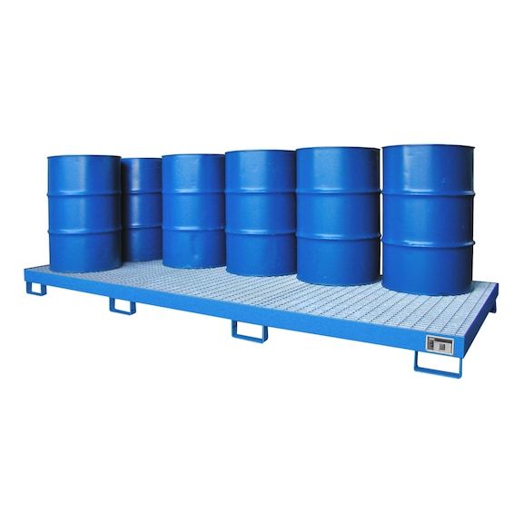 BAUER S&Uuml;DLOHN Bac de r&eacute;cup&eacute;ration av caillebotis LxlxH 3 250x1 300x190 mm RAL 5012 bleu clair - Bac de r&eacute;cup&eacute;ration pour f&ucirc;ts de 200&nbsp;l