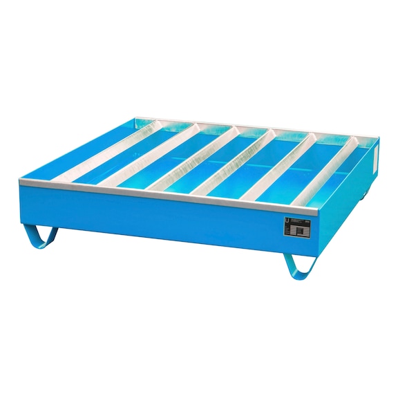 BAUER S&Uuml;DLOHN Band. perfil RAL 5012 azul claro LxAnxAlt 1200 x 1200 x 285 mm vol. reco. 230 l - Bandeja de perfil de acero